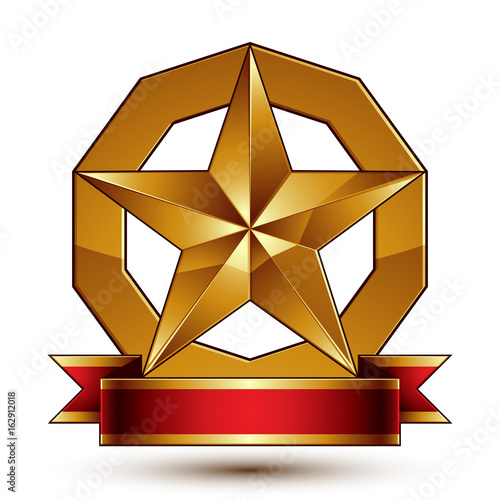 Heraldic golden symbol with...