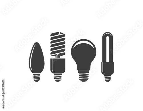 Light bulbs. Icon set