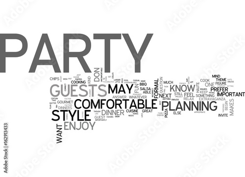 WHAT S YOUR PARTY STYLE TEXT WORD CLOUD CONCEPT