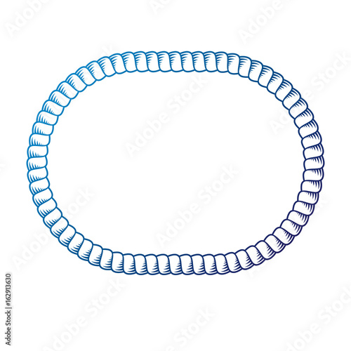 Decorative award vintage circular frame with clear copy space made as rope design. Vector retro style label, heraldry emblem isolated on white background.
