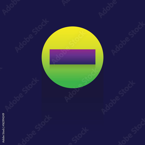 minus icon. Website icon. Vector Tool. button. symbol. object. on blue background