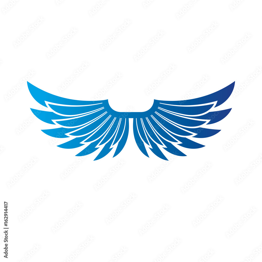 Obraz premium Wings heraldic symbol. Heraldic Coat of Arms decorative logo isolated vector illustration.