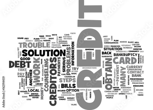 WHAT TO DO IF YOU HAVE CREDIT PROBLEMS TEXT WORD CLOUD CONCEPT