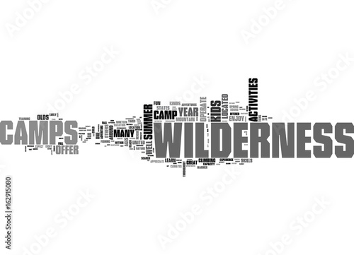 WHAT TO KNOW ABOUT WILDERNESS CAMPS TEXT WORD CLOUD CONCEPT