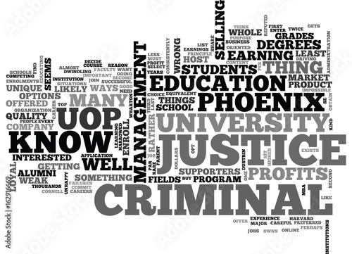 WHAT YOU MUST KNOW TO ENTER THE UNIVERSITY OF PHOENIX S SCHOOL OF CRIMINAL JUSTICE TEXT WORD CLOUD CONCEPT