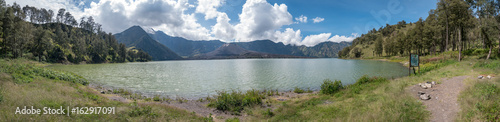 Mount Rinjani crater lake Lombok island, Indonesia