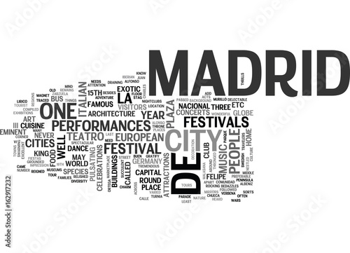 WHAT YOU NEED TO KNOW ABOUT MADRID TRAVEL TEXT WORD CLOUD CONCEPT