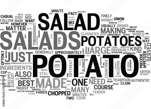 WHAT YOU NEED TO KNOW ABOUT POTATO SALADS TEXT WORD CLOUD CONCEPT