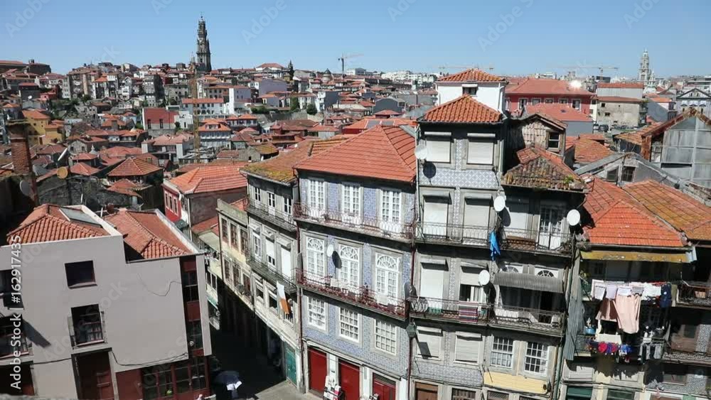 The heart of the old Porto city from bird eye view at sunny summer day, Portugal.
The heart of the old Porto city from bird eye view at sunny summer day, Portugal.