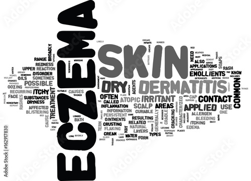 WHAT YOU SHOULD KNOW ABOUT ECZEMA TEXT WORD CLOUD CONCEPT