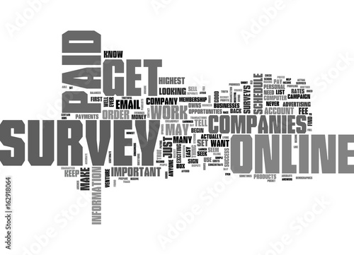 WHAT YOU SHOULD KNOW BEFORE YOU GET PAID FOR ONLINE SURVEY TEXT WORD CLOUD CONCEPT