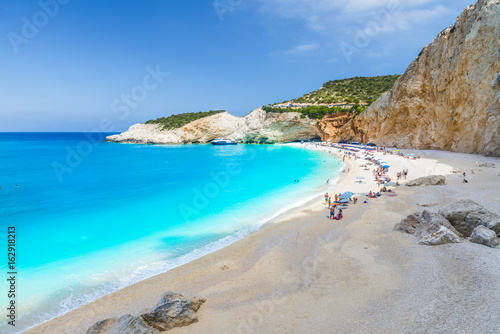 Porto Katsiki beach on the Ionian sea, Lefkada island, Greece. photo