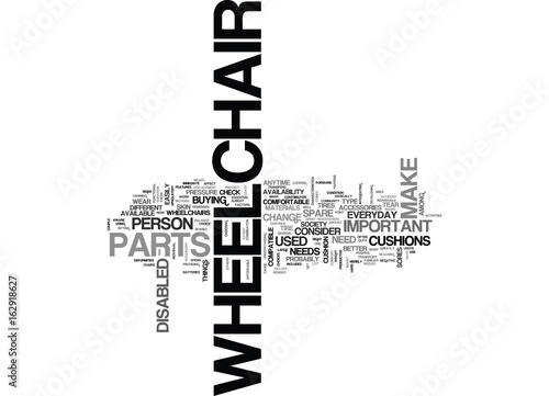 WHEELCHAIR SPARES TEXT WORD CLOUD CONCEPT