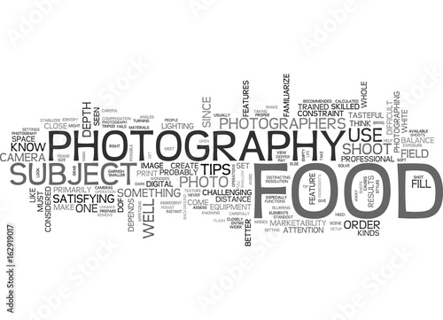 WHEN FOOD AND PHOTOGRAPHY MEET TEXT WORD CLOUD CONCEPT