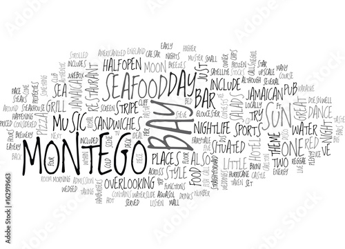 WHEN THE SUN GOES DOWN OVER MONTEGO BAY TEXT WORD CLOUD CONCEPT