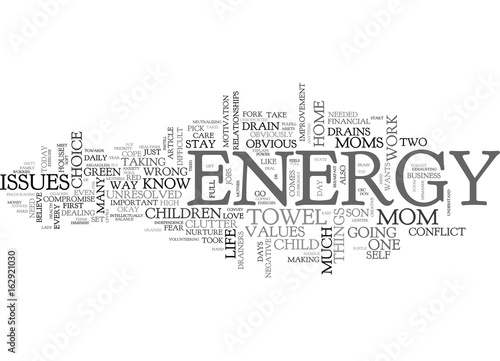 WHERE DID YOUR ENERGY GO TEXT WORD CLOUD CONCEPT photo