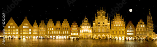 Obraz na płótnie Prinzipalmarkt Münster bei Nacht
