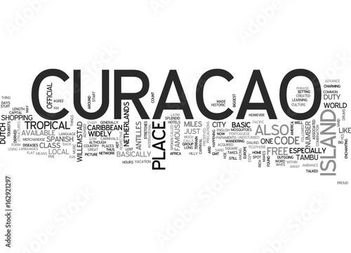 WHERE IS CURACAO TEXT WORD CLOUD CONCEPT