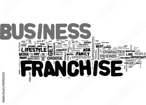 WHICH IS THE BEST FRANCHISE BUSINESS TEXT WORD CLOUD CONCEPT