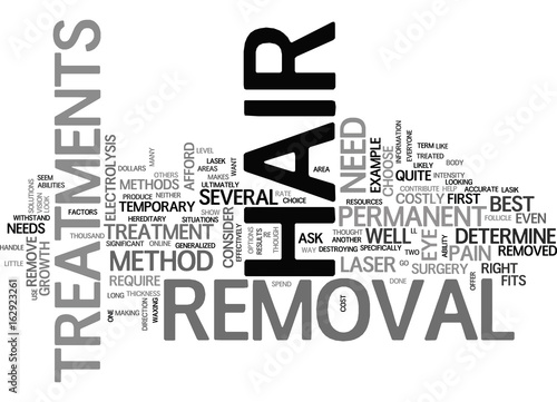WHICH IS THE RIGHT HAIR REMOVAL TREATMENT FOR YOU TEXT WORD CLOUD CONCEPT