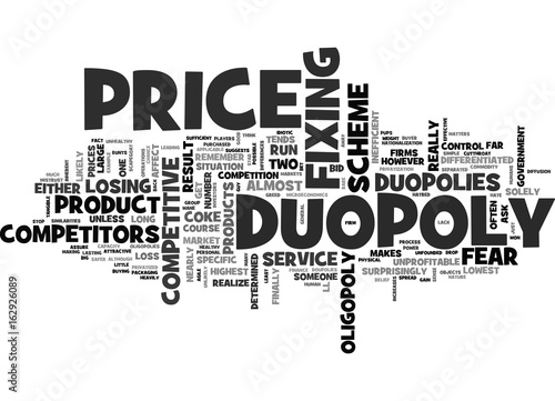 WHY ARE DUOPOLIES SO COMPETITIVE TEXT WORD CLOUD CONCEPT