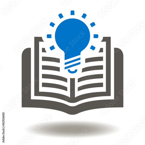 Book Light Bulb Vector Icon. Learning education illustration.