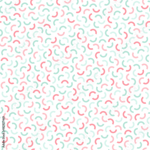 Colorful seamless memphis pattern - delicate design. Fashion 80-90s.