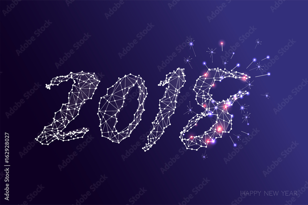 2018 Happy new year. starry night sky 2018 Happy new year. starry night sky