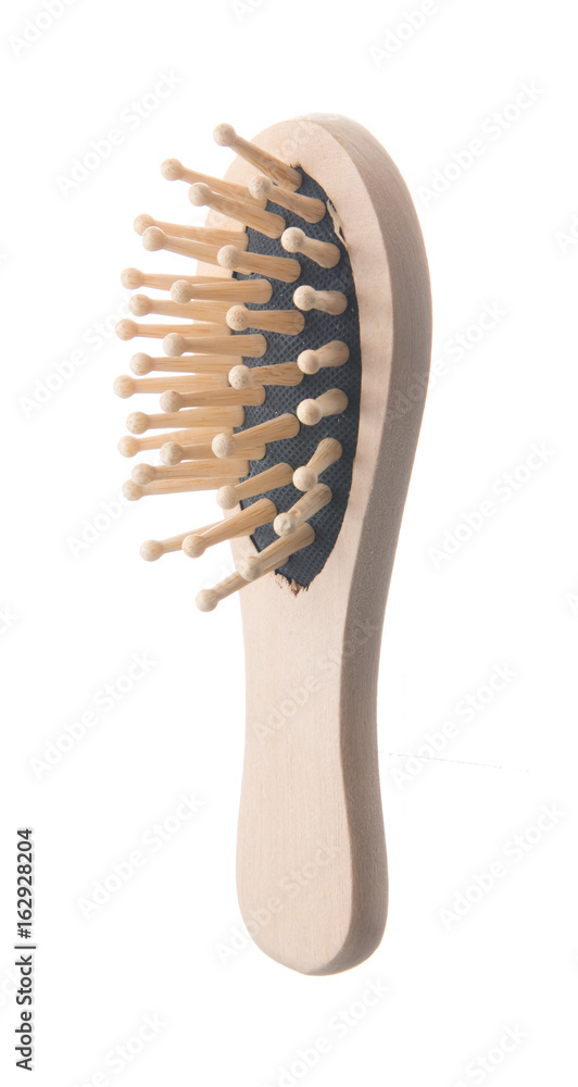 Wood hairbrush isolated on white background. Wood hairbrush isolated on white background.