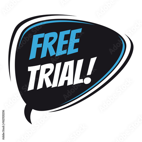 free trial retro speech bubble