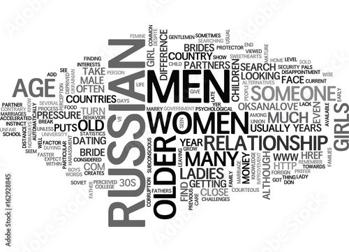 WHY DO WOMEN PREFER MEN MUCH OLDER THAN THEM TEXT WORD CLOUD CONCEPT