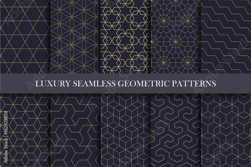 Luxury seamless ornamental patterns - geometric rich design.