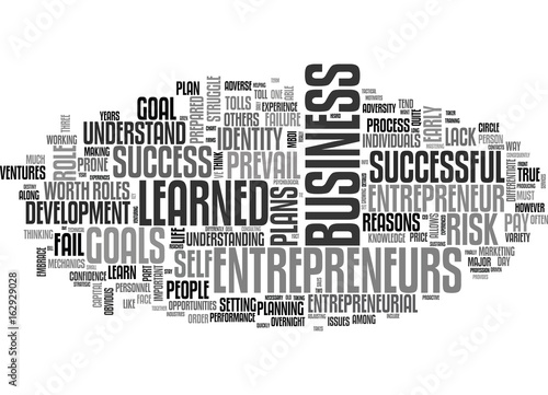 WHY ENTREPRENEURS FAIL TEXT WORD CLOUD CONCEPT