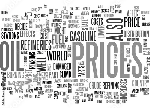WHY FUEL PRICES GO UP TEXT WORD CLOUD CONCEPT