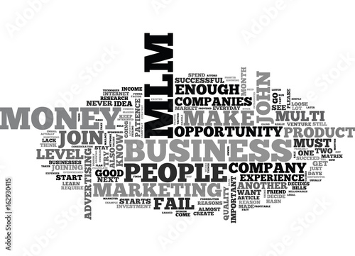 WHY MOST PEOPLE FAIL IN MLM BUSINESS TEXT WORD CLOUD CONCEPT