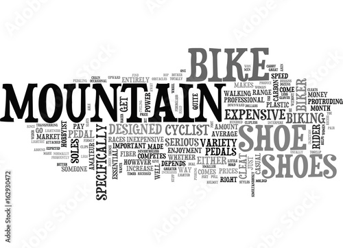 WHY MOUNTAIN BIKE SHOES TEXT WORD CLOUD CONCEPT