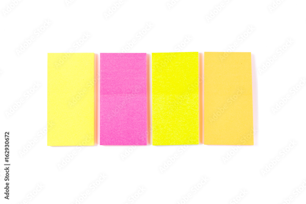 Post-it note. color blank sticky notes on white background Post-it note. color blank sticky notes on white background