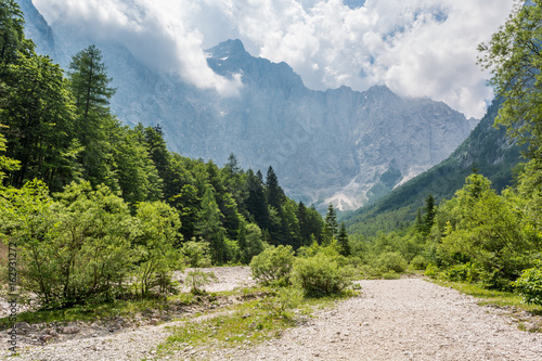 Path going through mountain valley.