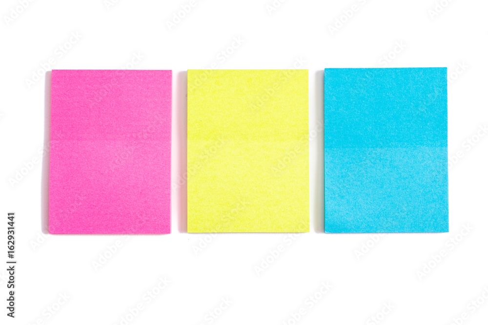 Post-it note. color blank sticky notes on white background Post-it note. color blank sticky notes on white background
