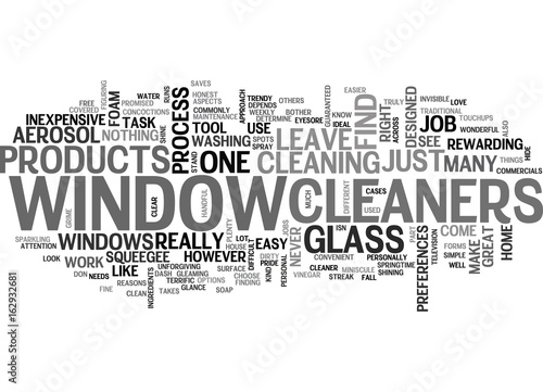 WINDOW CLEANERS TEXT WORD CLOUD CONCEPT