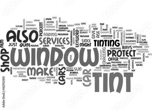 WINDOW TINT FOR CARS TEXT WORD CLOUD CONCEPT