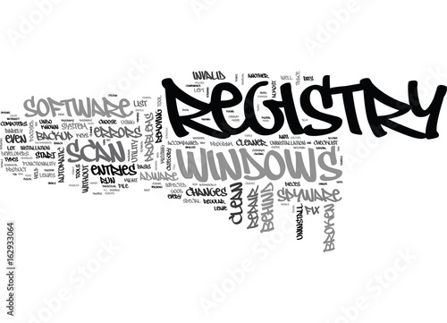 WINDOWS REGISTRY CLEANER CHECKLIST TEXT WORD CLOUD CONCEPT