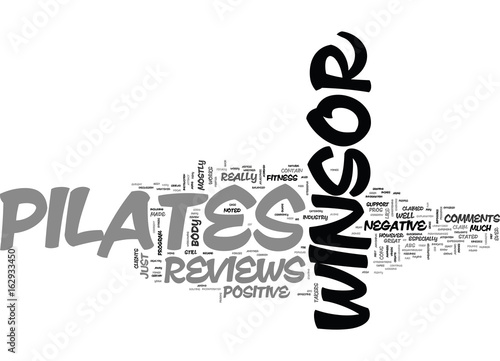 WINSOR PILATES REVIEW PROS AND CONS TEXT WORD CLOUD CONCEPT