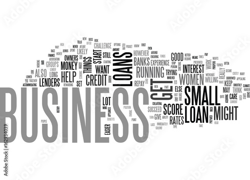 WOMEN BUSINESS LOANS TEXT WORD CLOUD CONCEPT