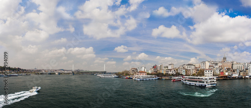 The building, city, transpotation, logistic and Bosphorus strait in Istanbul, Turkey.