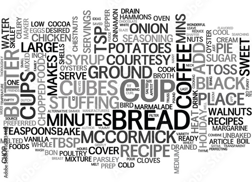 WONDERFUL HOLIDAY RECIPE IDEAS TEXT WORD CLOUD CONCEPT