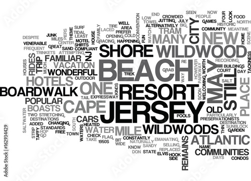 WONDERFUL WILDWOOD NEW JERSEY TEXT WORD CLOUD CONCEPT