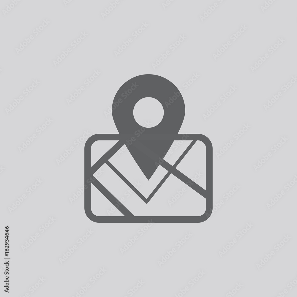 Map pointer icon. GPS location symbol. Flat design style. Map pointer icon. GPS location symbol. Flat design style.