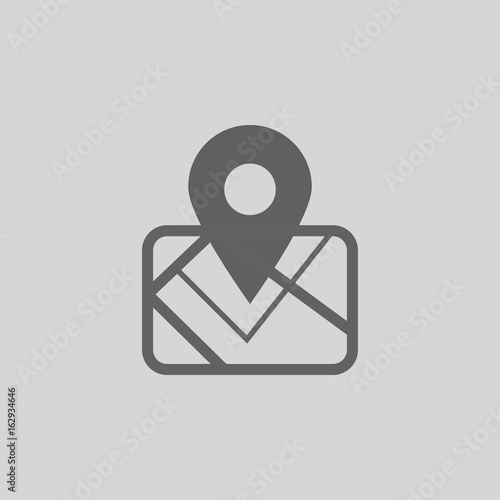 Map pointer icon. GPS location symbol. Flat design style.
