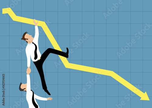 Falling down business graph.